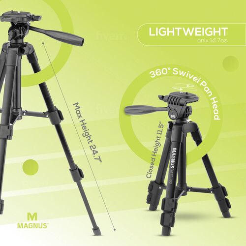  Magnus MTT-100 Mini/Tabletop Tripod with Smartphone Holder and GoPro-Type Mount