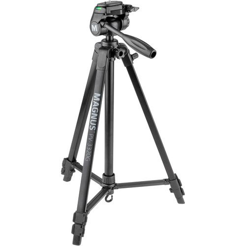  Magnus PV-3320G Photo/Video Tripod with Geared Center Column with Smartphone Adapter and GoPro Mount