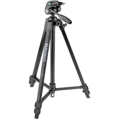  Magnus PV-3330G Photo/Video Tripod with Geared Center Column with Smartphone Adapter and GoPro Mount