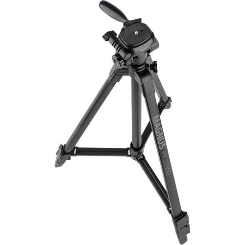  Magnus PV-3330G Photo/Video Tripod with Geared Center Column with Smartphone Adapter and GoPro Mount