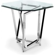 Magnussen Lenox Square Octagonal End Table in Nickel