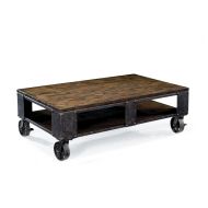 Magnussen T1755 Pinebrook Distressed Natural Pine Wood Rectangular Cocktail Table