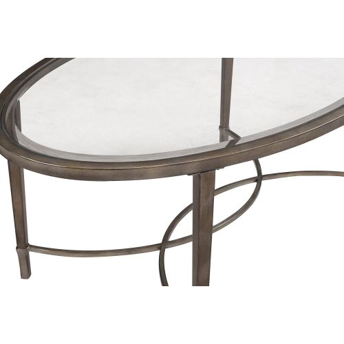  Magnussen Home Furnishings T2114 Copia Brushed Metal Oval Cocktail Table
