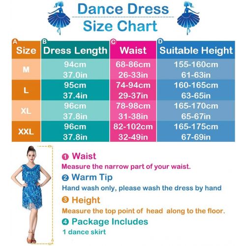  Magogo Latin Dance Dresses Sequin Tassels Prom Costume Great Gatsby Themed Party Skirt