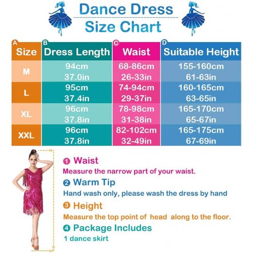  Magogo Latin Dance Dresses Sequin Tassels Prom Costume Great Gatsby Themed Party Skirt