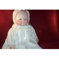 MagpieMarysMarket Antique German Bisque 17 RARE c. 1912 Arthur Gerling #3 doll Cloth Body, Celluloid Hands,Breather Lovely Antique Clothes