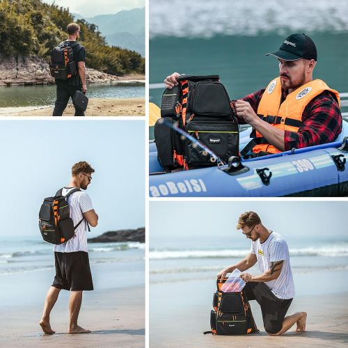  [아마존베스트]Magreel Fishing Backpack, Large Waterproof Fishing Tackle Bag Multifunctional Bags for Fishing Camping Hiking Cycling
