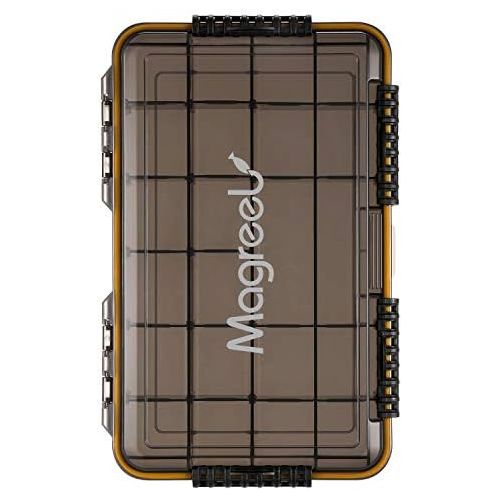  [아마존베스트]Magreel Fishing Case Empty Waterproof Fishing Accessories 3600/3700 Bait Box Fishing Box Tea Colour Transparent Storage Box Fishing Box for Fishing Accessories with DIY Dividers 1/