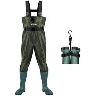 [아마존베스트]Magreel Waders Fishing Trousers with Boots Watts Fish Pond Rubber PVC Nylon for Men Size 40-47