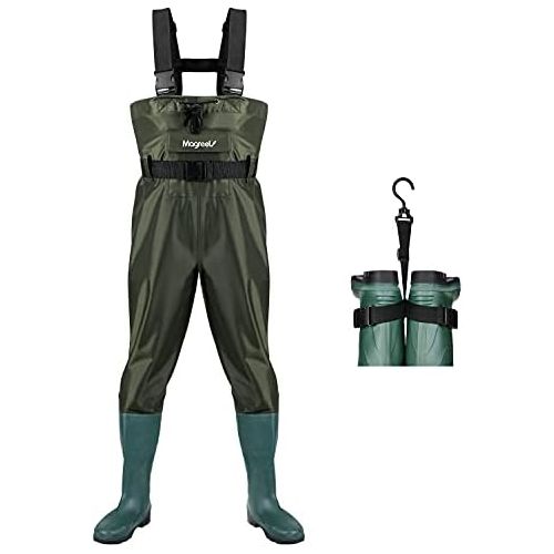  [아마존베스트]Magreel Waders Fishing Trousers with Boots Watts Fish Pond Rubber PVC Nylon for Men Size 40-47