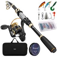 [아마존베스트]Magreel Fishing Rod, Telescopic Fishing Spinning Reel Combo Set with Fishing Line, Fishing Lure Set, Accessories and Carry Bag for Saltwater Freshwater