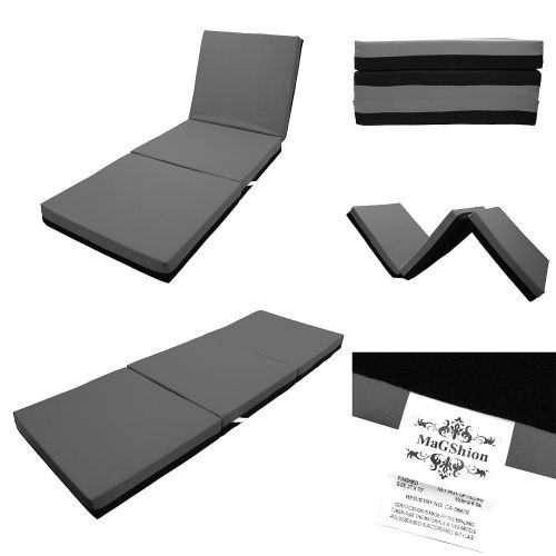  Magshion 4 Inch Memory Foam Tri-fold Mattresses Floor Bed Single Size (27W) Dark Grey