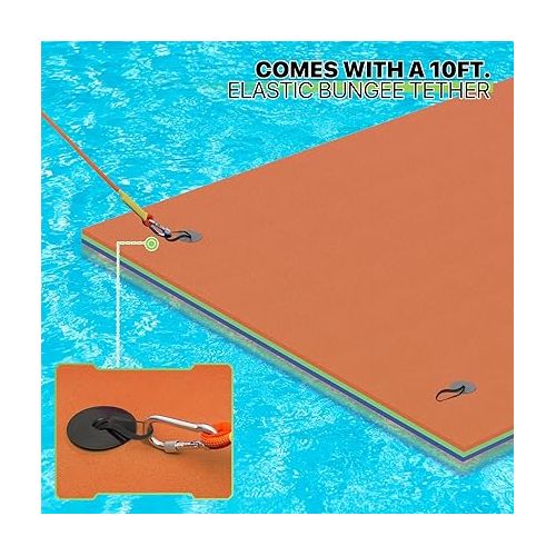  Magshion Large Water Floating Mat for Adults Pool Lake Boating Float Pad 7 x 6 ft