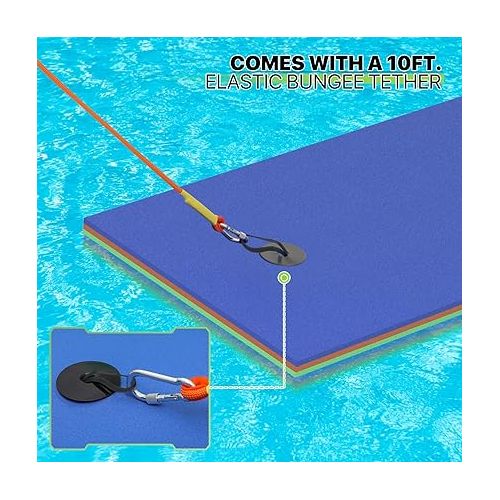  Magshion Large Water Floating Mat for Adults Pool Lake Boating Float Pad 6 x 2 ft