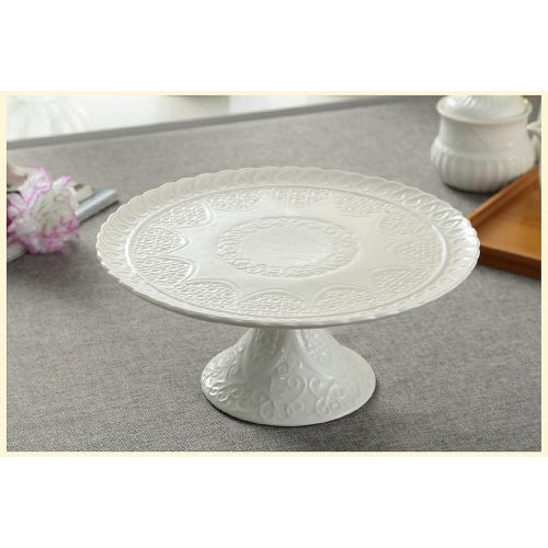  Magtrem Amazing Fine Porcelain Round Cake Stand Multifunctional Cake and Serving Stand with glass lid 11.8 Inch
