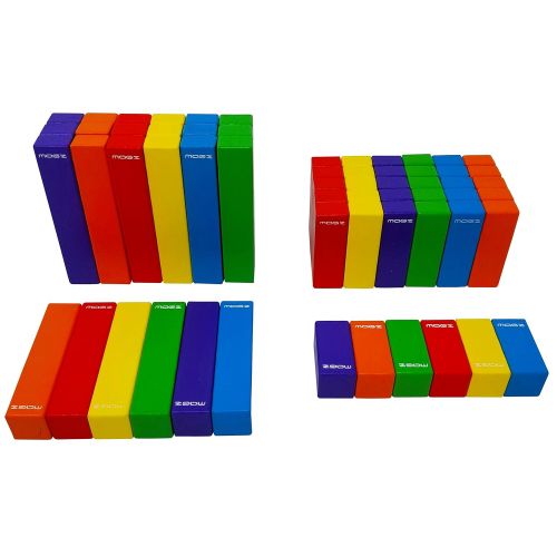  Magz Wooden Bricks 60 Piece Magnetic Building and Stacking Blocks Set