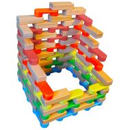 Magz Combo Bricks 80 Magnetic Building Blocks consisting of 40 Standard Bricks and 40 Wooden Bricks