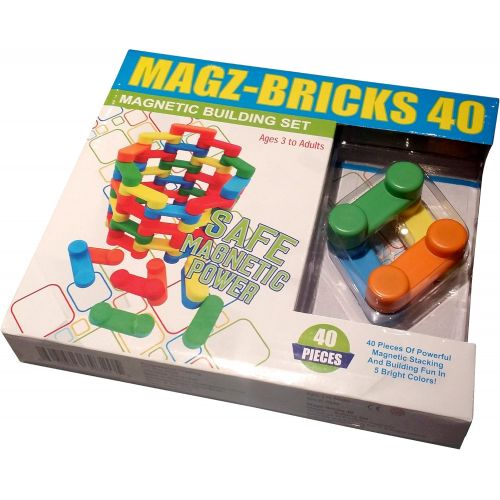  Magz-Bricks 40 Piece Magnetic Building Set, Magnetic Building Blocks