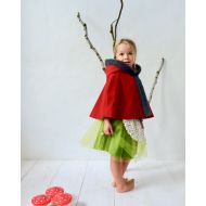 Maiiberlin Little Red Riding Hood cloak, cape, dwarf Cape, Poncho,Little Red Riding Hood Cape, Pellerine, Dwarf, Cape, Poncho, Kids Costume, Halloween