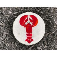 /MainelySteppingStone Stained Glass, Glass Art, Red Lobster, Outdoor, Garden, Stepping Stone, Ocean