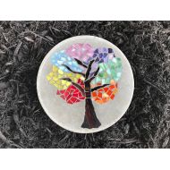 /MainelySteppingStone Stained Glass Tree, Outdoor Garden Stepping Stone, Yard Decoration