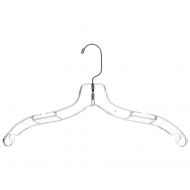 Mainetti 5400 Clear Plastic Hangers With 360 Swivel Metal Hook And Notches For Straps, Great For Shirts/Tops/Dresses, 17-Inch (Value Pack Of 100)