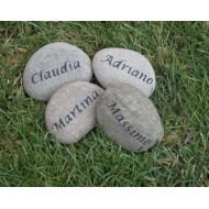 Mainlinedesigns Mothers Day Gifts, Fathers Day Gifts, Personalized Gift Garden Stone Family Engraved Stone 3-4 Inch Garden Stones