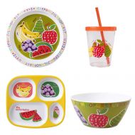 Mainstays Kids 4-Pack Tabletop Set: includes 1 Plate, 1 Divided Plate, 1 Bowl, 1 Tumbler, ABCs of Health