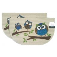 Mainstays Home and Kitchen Rugs Owls Non-Skid Door Mat Set of 2