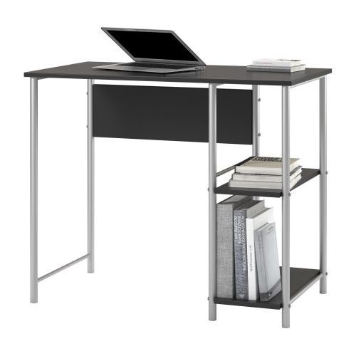  Mainstay OfficeComputer student Desk with 2 side shelf in Black Oak