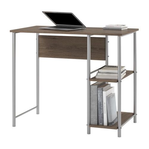  Mainstay OfficeComputer student Desk with 2 side shelf in Rustic Oak