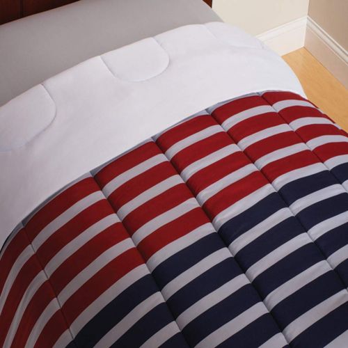  Mainstay Boys Striped Red & Blue Bed in a Bag Bedding Set, (Full)