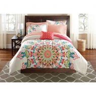 Mainstay Teen Girls Queen Size Rainbow Unique Prism Pink Blue Green Colorful Patten Bedding Set (8 Piece Bed in a Bag)
