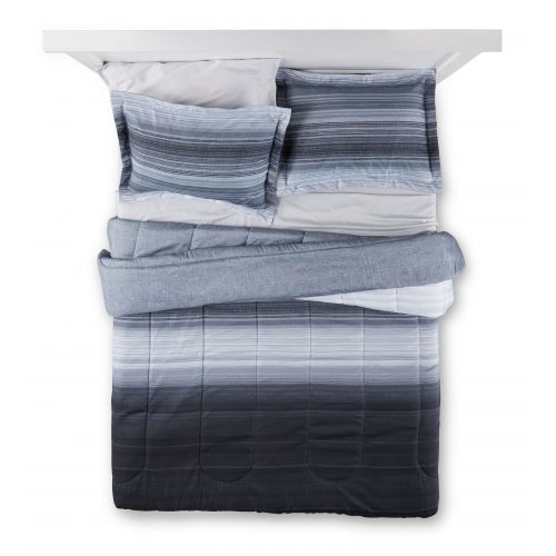  Mainstays Ombre Blue Bed in a Bag Bedding Set