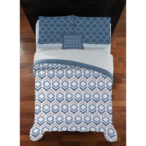  Mainstays Kelsey Ikat Geo Bed in a Bag Coordinating Bedding Set