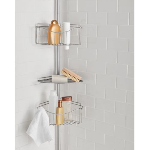  Mainstays Tension Pole Shower Caddy, Satin Nickel