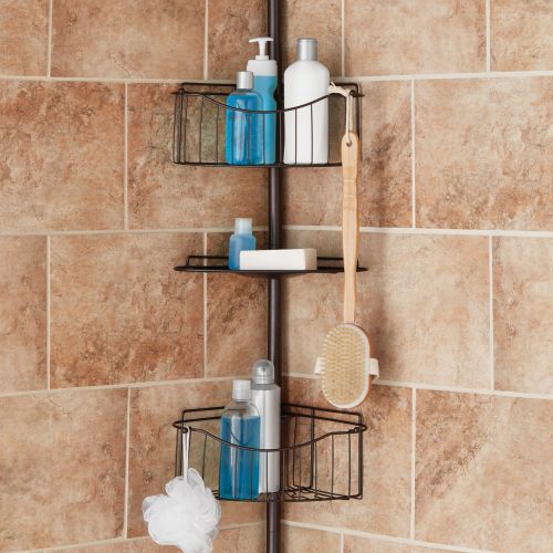  Mainstays Tension Pole Shower Caddy, Satin Nickel