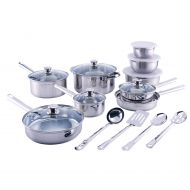 Mainstays 18-Piece Cookware Set, Stainless Steel