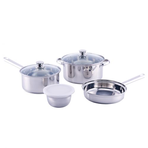  Mainstays 18-Piece Cookware Set, Stainless Steel