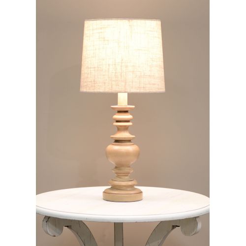  Mainstays Washed Wood Finished Lamp Base with LED BULB included