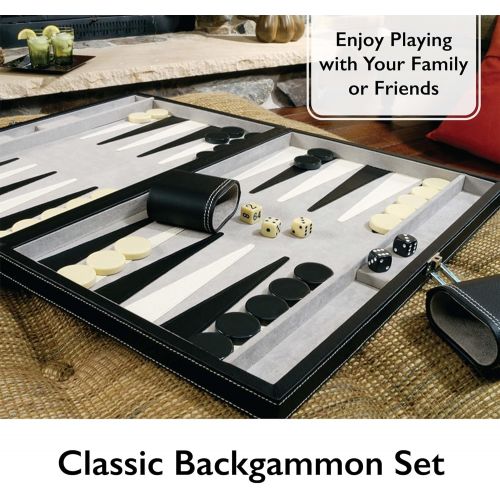  Mainstreet Classics by GLD Products Mainstreet Classics 18-Inch Backgammon Board Game Set