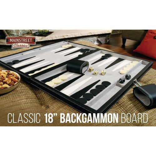  Mainstreet Classics by GLD Products Mainstreet Classics 18-Inch Backgammon Board Game Set