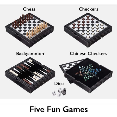  Mainstreet Classics by GLD Products Mainstreet Classics Broadway 5-in-1 Combo Board Game Set