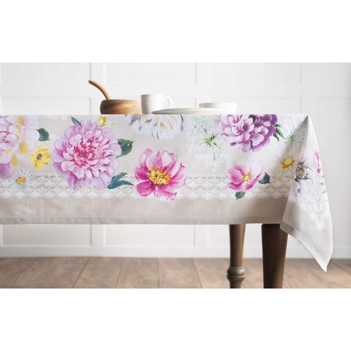  Maison d Hermine Pivoine 100% Cotton Tablecloth 60 Inch by 108 Inch