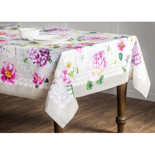  Maison d Hermine Pivoine 100% Cotton Tablecloth 60 Inch by 108 Inch