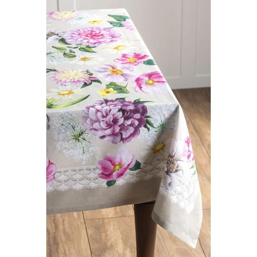  Maison d Hermine Pivoine 100% Cotton Tablecloth 60 Inch by 108 Inch