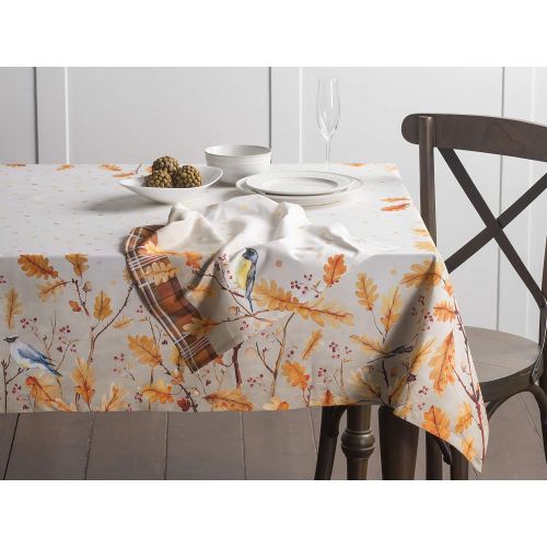  Maison dHermine Oak Leaves 100% Cotton Tablecloth 60 Inch by 108 Inch.