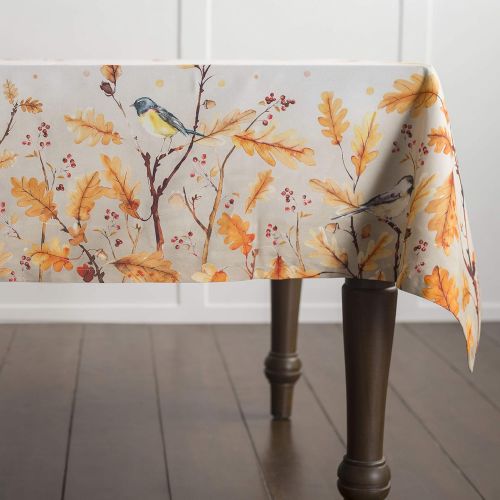  Maison dHermine Oak Leaves 100% Cotton Tablecloth 60 Inch by 108 Inch.