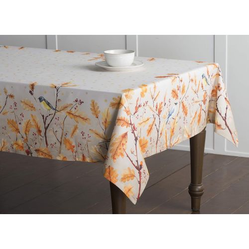  Maison dHermine Oak Leaves 100% Cotton Tablecloth 60 Inch by 108 Inch.