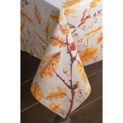  Maison dHermine Oak Leaves 100% Cotton Tablecloth 60 Inch by 108 Inch.